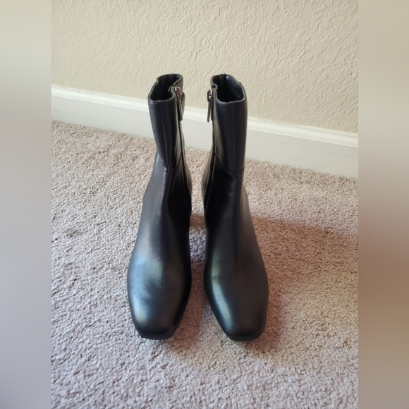 Black Leather Ankle Boots - Picture 2 of 7